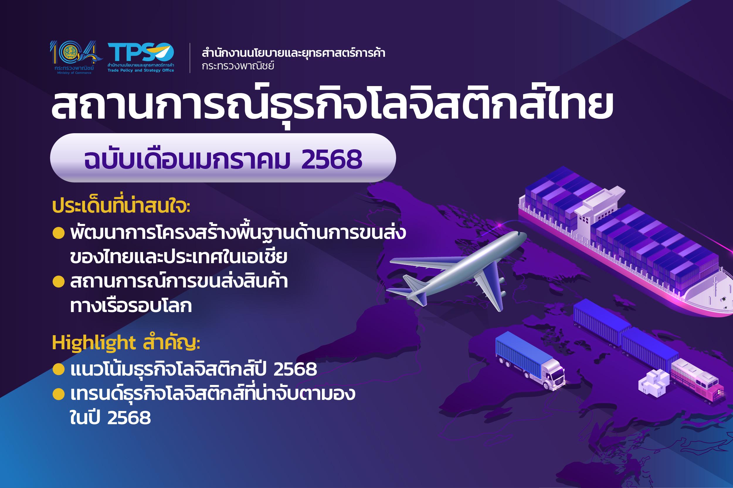 สถานการณ์ธุรกิจโลจิสติกส์ไทยประจำเดือนมกราคม 2568