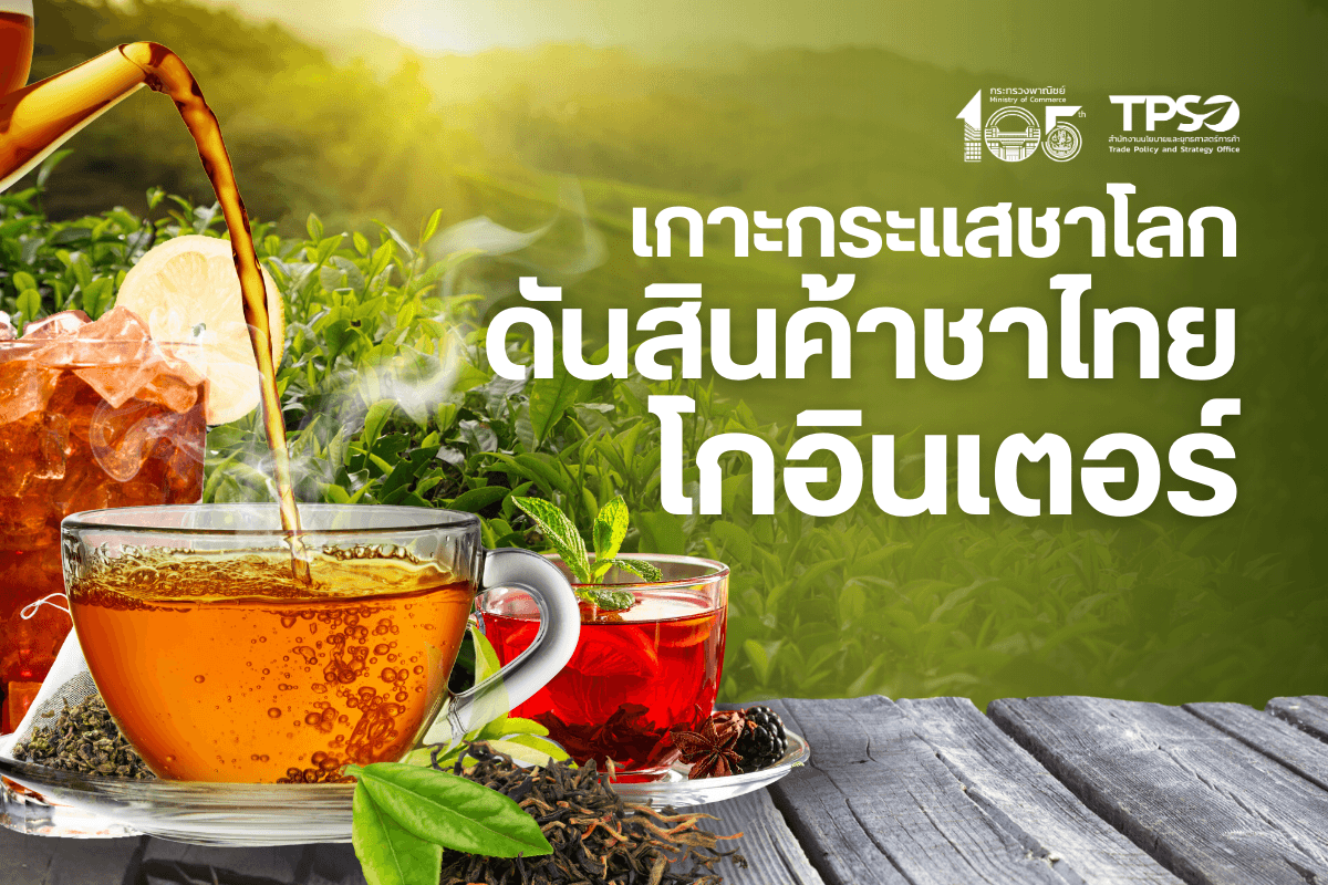 <p><strong>ดาวน์โหลดข้อมูลฉบับเต็ม:&nbsp;</strong><a href="https://uploads.tpso.go.th/เกาะกระแสชาโลก ดันสินค้าชาไทยโกอินเตอร์.pdf" target="_blank">เกาะกระแสชาโลก ดันสินค้าชาไทยโกอินเตอร์.pdf</a></p>

<p>&nbsp; &nbsp; &nbsp; &nbsp; &nbsp; สนค. เผยสถานการณ์ตลาดชาโลกและไทย ชี้โอกาสทองสำหรับเกษตรกรและผู้ประกอบการไทยในการยกระดับศักยภาพการผลิตและการส่งออก รับมือกระแสความต้องการชาทั่วโลกที่พุ่งสูงขึ้น คาดว่า ตลาดค้าปลีกชาโลกจะขยายตัว 6.1% ต่อปี โดยในปี 2572 จะมีมูลค่าการค้าปลีกชาอยู่ที่ 69,220.10 ล้านเหรียญสหรัฐ&nbsp;<br />
<br />
&nbsp; &nbsp; &nbsp; &nbsp; &nbsp; นายพูนพงษ์ นัยนาภากรณ์ ผู้อำนวยการสำนักงานนโยบายและยุทธศาสตร์การค้า (ผอ. สนค.) โฆษกกระทรวงพาณิชย์ เปิดเผยการติดตามและวิเคราะห์สถานการณ์การค้าสินค้าตลาดชาโลกและไทย พบว่า ในช่วงหลายปีที่ผ่านมา การบริโภคชาได้รับความนิยมเพิ่มขึ้นอย่างต่อเนื่อง โดยในปี 2568 เกิดปรากฏการณ์กระแสนิยมบริโภคชาเขียวและมัตจะจากสื่อโซเชียลมีเดีย ทำให้มัตจะแท้คุณภาพสูงหาซื้อได้ยากและมีราคาสูงขึ้นอย่างมาก จากข้อมูลของ International Tea Committee ชี้ว่าสภาพภูมิอากาศเปลี่ยนแปลง ทำให้ผลผลิตชาลดลง ในขณะที่ความต้องการสินค้าชาทั่วโลกพุ่งสูงขึ้นอย่างรวดเร็ว อีกทั้งผู้บริโภคบางกลุ่มมีค่านิยมว่ามัตจะเป็นเสมือน &quot;กาเฟอีนสะอาด (Clean Caffeine)&quot; สามารถดื่มทดแทนกาแฟ สอดคล้องกับเทรนด์รักสุขภาพ สำหรับการผลิตมัตจะจะต้องอาศัยสายพันธุ์พืชเป็นหลัก และยังต้องมีกรรมวิธีการผลิตที่ประณีต รวมถึงใช้แรงงานทักษะฝีมือที่มีประสบการณ์และความชำนาญเฉพาะอีกด้วยสถานการณ์ตลาดชาโลก: มูลค่าสูง-แต่ชาเขียวและชาดำส่งออกหดตัว<br />
<br />
&nbsp; &nbsp; &nbsp; &nbsp; &nbsp; บริษัทวิจัยตลาดโลก Euromonitor รายงานว่า ในปี 2567 ตลาดค้าปลีกชาทั่วโลก มีมูลค่า 51,470&nbsp;ล้านเหรียญสหรัฐ ขยายตัว 3.5% จากปีก่อนหน้า โดยชาดำมีสัดส่วน 41.3% ของมูลค่าการค้าปลีกชาทั่วโลก รองลงมา&nbsp;คือ ชาเขียว (22.8%) และชาผลไม้/สมุนไพร (19.5%) ทั้งนี้ คาดว่าตลาดค้าปลีกชาโลกจะขยายตัวเฉลี่ย 6.1% ต่อปี&nbsp;โดยในปี 2572 จะมีมูลค่าการค้าปลีกชาอยู่ที่ 69,220.10 ล้านเหรียญสหรัฐ&nbsp;<br />
&nbsp; &nbsp; &nbsp; &nbsp; &nbsp; เมื่อพิจารณามูลค่าการส่งออกชา (พิกัดศุลกากร 0902) และผลิตภัณฑ์ชา (พิกัดศุลกากร 210120) ของโลก พบว่า ในปี 2567 การส่งออกมีมูลค่ารวม 9,200.5 ล้านเหรียญสหรัฐ หดตัว 1.9% รายละเอียด ดังนี้&nbsp;<br />
&nbsp; &nbsp; &nbsp; &nbsp; &nbsp; 1) ชาดำ 5,650.7 ล้านเหรียญสหรัฐ หดตัว 3.0%<br />
&nbsp; &nbsp; &nbsp; &nbsp; &nbsp; 2) ชาเขียว 2,023.5 ล้านเหรียญสหรัฐ หดตัว 7.3%&nbsp;&nbsp; &nbsp;<br />
&nbsp; &nbsp; &nbsp; &nbsp; &nbsp; 3) ผลิตภัณฑ์ชา (เช่น สิ่งสกัดจากชา ชาที่ผสมได้ทันที) 1,526.3 ล้านเหรียญสหรัฐ ขยายตัว 11.9%</p>

<p><strong>ชาไทย: ศักยภาพการผลิตและความต้องการภายในประเทศที่เติบโต</strong><br />
&nbsp; &nbsp; &nbsp; &nbsp; &nbsp; ข้อมูลจากสำนักงานเศรษฐกิจการเกษตร ในปี 2567 ไทยมีผลผลิตชา 106,643 ตัน เพิ่มขึ้น 0.3% จากปีก่อนหน้า ประเทศไทยมีการปลูกชาอัสสัมเป็นหลัก (93.0%) และคาดการณ์ว่าผลผลิตในปี 2568 จะเพิ่มขึ้นเป็น 107,393 ตัน&nbsp;<br />
โดยภาคเหนือเป็นแหล่งปลูกชาที่สำคัญของประเทศ<br />
&nbsp; &nbsp; &nbsp; &nbsp; &nbsp; นอกจากนี้ Euromonitor รายงานว่า ในปี 2567 ตลาดค้าปลีกชาของไทย มีมูลค่า 2,262.7 ล้านบาท ขยายตัว 4.2% จากปีก่อนหน้า โดยชาเขียวมีมูลค่าสูงสุดถึง 1,040 ล้านบาท มีสัดส่วน 46.3% ของตลาดชาไทย รองลงมา คือ ชาผลไม้และชาสมุนไพร (23.0%) และชาดำ (13.5%) ทั้งนี้ คาดว่าตลาดชาไทยจะขยายตัวต่อเนื่องเฉลี่ย 2.2% ต่อปี ไปจนถึงปี 2572 ขณะที่มูลค่าตลาดชาพร้อมดื่มของไทย อยู่ที่ 16,834.7 ล้านบาท ขยายตัว 6.8% จากปีก่อนหน้า แสดงถึงแนวโน้ม<br />
ความต้องการชาที่พร้อมดื่มและสะดวกสบายเพิ่มขึ้น</p>

<p><strong>ชาไทยในตลาดโลก: โอกาสสำหรับเกษตรกรและผู้ประกอบการ</strong><br />
&nbsp; &nbsp; &nbsp; &nbsp; &nbsp; <u><strong>การส่งออกชาและผลิตภัณฑ์ชาของไทย</strong></u> ในปี 2567 มีมูลค่า 70.2 ล้านเหรียญสหรัฐ (2,459.4 ล้านบาท) มูลค่าการส่งออกขยายตัว 13.6% จากปีก่อนหน้า (ปี 2566 ส่งออกเป็นมูลค่า 61.8 ล้านเหรียญสหรัฐ) ดังนี้&nbsp;<br />
&nbsp; &nbsp; &nbsp; &nbsp; &nbsp; 1) ชาดำ ส่งออก 2,460.7 &nbsp;ตัน มูลค่า 13.2 ล้านเหรียญสหรัฐ ขยายตัว 38.9%<br />
&nbsp; &nbsp; &nbsp; &nbsp; &nbsp; 2) ชาเขียว ส่งออก 1,791.1 &nbsp;ตัน มูลค่า 14.7 ล้านเหรียญสหรัฐ ขยายตัว 65.2%&nbsp;<br />
&nbsp; &nbsp; &nbsp; &nbsp; &nbsp; 3) ผลิตภัณฑ์ชา &nbsp;ส่งออก 10,382.6 ตัน มูลค่า 42.3 ล้านเหรียญสหรัฐ หดตัว 2.5%</p>

<p>&nbsp; &nbsp; &nbsp; &nbsp; &nbsp; <u><strong>การนำเข้าชาและผลิตภัณฑ์ชาของไทย</strong></u> ในปี 2567 มีมูลค่า 51.0 ล้านเหรียญสหรัฐ (1,807.7 ล้านบาท) มูลค่าการนำเข้าขยายตัว 13.6% จากปีก่อนหน้า (ปี 2566 นำเข้าเป็นมูลค่า 45.0 ล้านเหรียญสหรัฐ) ดังนี้&nbsp;<br />
&nbsp; &nbsp; &nbsp; &nbsp; &nbsp; 1) ชาดำ นำเข้า 13,462.5 ตัน มูลค่า 16.3 ล้านเหรียญสหรัฐ ขยายตัว 10.9%&nbsp;<br />
&nbsp; &nbsp; &nbsp; &nbsp; &nbsp; 2) ชาเขียว นำเข้า 6,451.3 ตัน มูลค่า 11.8 ล้านเหรียญสหรัฐ ขยายตัว 16.8%&nbsp;<br />
&nbsp; &nbsp; &nbsp; &nbsp; &nbsp; 3) ผลิตภัณฑ์ชา นำเข้า 1,381.2 ตัน มูลค่า 22.9 ล้านเหรียญสหรัฐ ขยายตัว 13.4%&nbsp;</p>

<p>&nbsp; &nbsp; &nbsp; &nbsp; &nbsp; ในภาพรวมไทยเกินดุลการค้าในสินค้ากลุ่มชาและผลิตภัณฑ์ชา ทำให้เห็นถึงโอกาสทางการค้าที่ไทยสามารถพัฒนาศักยภาพการผลิตเพื่อตอบสนองความต้องการของตลาดทั้งในและต่างประเทศ รวมถึงลดการพึ่งพาการนำเข้า&nbsp;สำหรับในช่วง 8 เดือนแรก (ม.ค. - ส.ค.) ของปี 2568 ไทยส่งออกชาและผลิตภัณฑ์ชา เป็นมูลค่า 53.3 ล้านเหรียญสหรัฐ (1,762.6 ล้านบาท) ขยายตัว 21.4% โดยมีตลาดส่งออกที่สำคัญ 5 อันดับแรก ได้แก่ กัมพูชา ลาว สหรัฐอเมริกา อินโดนีเซีย เวียดนาม มีสัดส่วน 15.3% 14.9% 12.1% 10.7% และ 8.8% ของมูลค่าการส่งออกสินค้าชาและผลิตภัณฑ์ชาทั้งหมดของไทย ตามลำดับ&nbsp;</p>

<p>&nbsp; &nbsp; &nbsp; &nbsp; &nbsp; การยกระดับสินค้าชาไทยในเวทีโลกอย่างยั่งยืน จะเป็นประโยชน์ทั้งต่อผู้ประกอบการ เกษตรกร และชุมชนที่เกี่ยวข้องกับการผลิตชาทั่วประเทศ การพัฒนาสินค้าชาของไทยต้องอาศัยความร่วมมือจากทุกภาคส่วนในการเพิ่มผลผลิตและคุณภาพของชา รวมถึงเพิ่มมูลค่าผ่านการสร้างสรรค์และนวัตกรรม ให้สอดคล้องกับความต้องการของตลาด เช่น&nbsp;<strong>ชาเพื่อสุขภาพ</strong> (Functional Teas) ที่สามารถเติมส่วนผสม เช่น โพรไบโอติก พฤกษเคมี (เช่น อะเซโรลา หรืออาซาอิ) เพื่อตอบโจทย์ผู้บริโภคที่ต้องการลดความเครียด ปรับปรุงระบบการย่อยอาหาร หรือเพิ่มพลังงานธรรมชาติ <strong>ชาพร้อมดื่ม</strong> (Ready to Drink) ที่เน้นความสะดวก <strong>ชาสกัดเย็น</strong> เพิ่มรสชาติผลไม้หรือดอกไม้ที่กำลังเป็นที่นิยม <strong>ชารสชาติแปลกใหม่</strong> ที่ทำให้ผู้บริโภคคาดไม่ถึงและชวนให้ลิ้มลอง เช่น การผสมผสานกับนมจากพืช (นมอัลมอนด์ นมถั่วเหลือง หรือนมโอ๊ต) ผสมผัก สมุนไพร เครื่องเทศ หรือสินค้าเกษตรอื่น ๆ เช่น มะพร้าว ลิ้นจี่ ลำไย หรือนำไปเป็นส่วนผสมในขนมหวาน ไอศกรีม และ<strong>ชายั่งยืน</strong> โดยมีกระบวนผลิตและใช้บรรจุภัณฑ์ที่เป็นมิตรต่อสิ่งแวดล้อม เป็นต้น</p>
