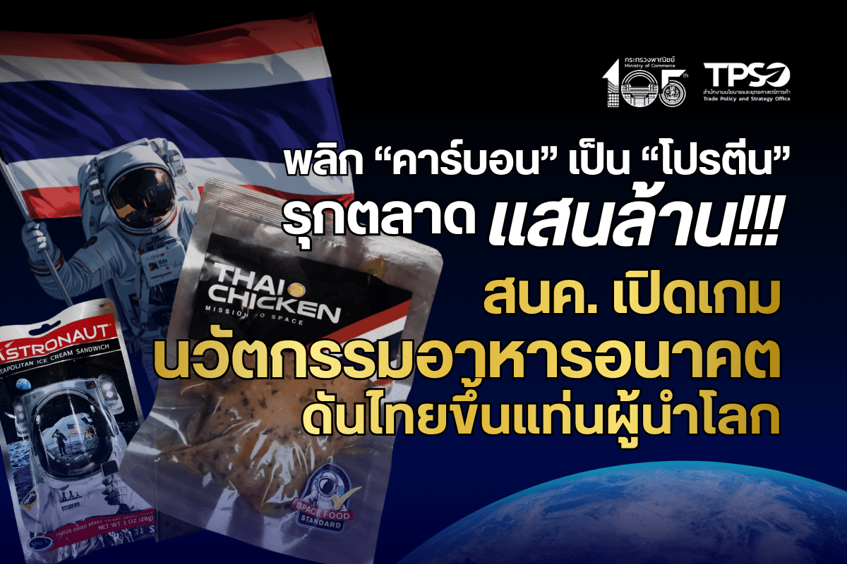 พลิก “คาร์บอน” เป็น “โปรตีน” รุกตลาดแสนล้าน!!! สนค. เปิดเกมนวัตกรรมอาหารอนาคต ดันไทยขึ้นแท่นผู้นำโลก